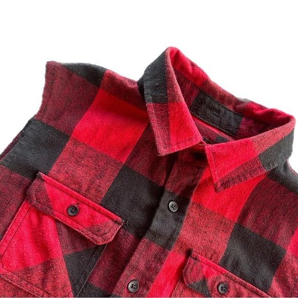 Zoo York Boys Red Plaid Flannel Button Down Vest Size  10-12 - Picture 2 of 5
